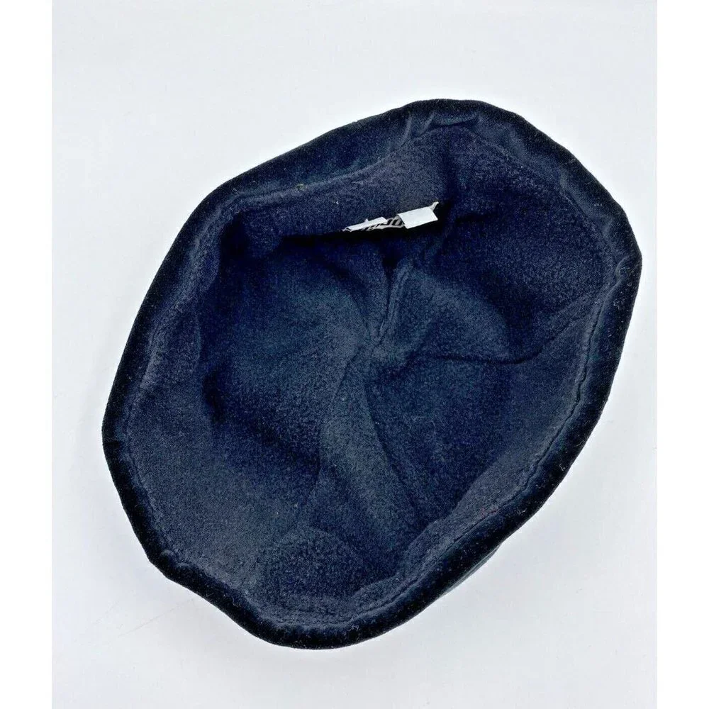 Hildegard Gunzel Doll Hat Blue Black Velvet Fold Up Brim Beanie Made In USA #4